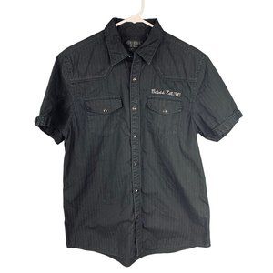 Guess Los Angles Sz. M Black Short Sleeve Button Up Shirt